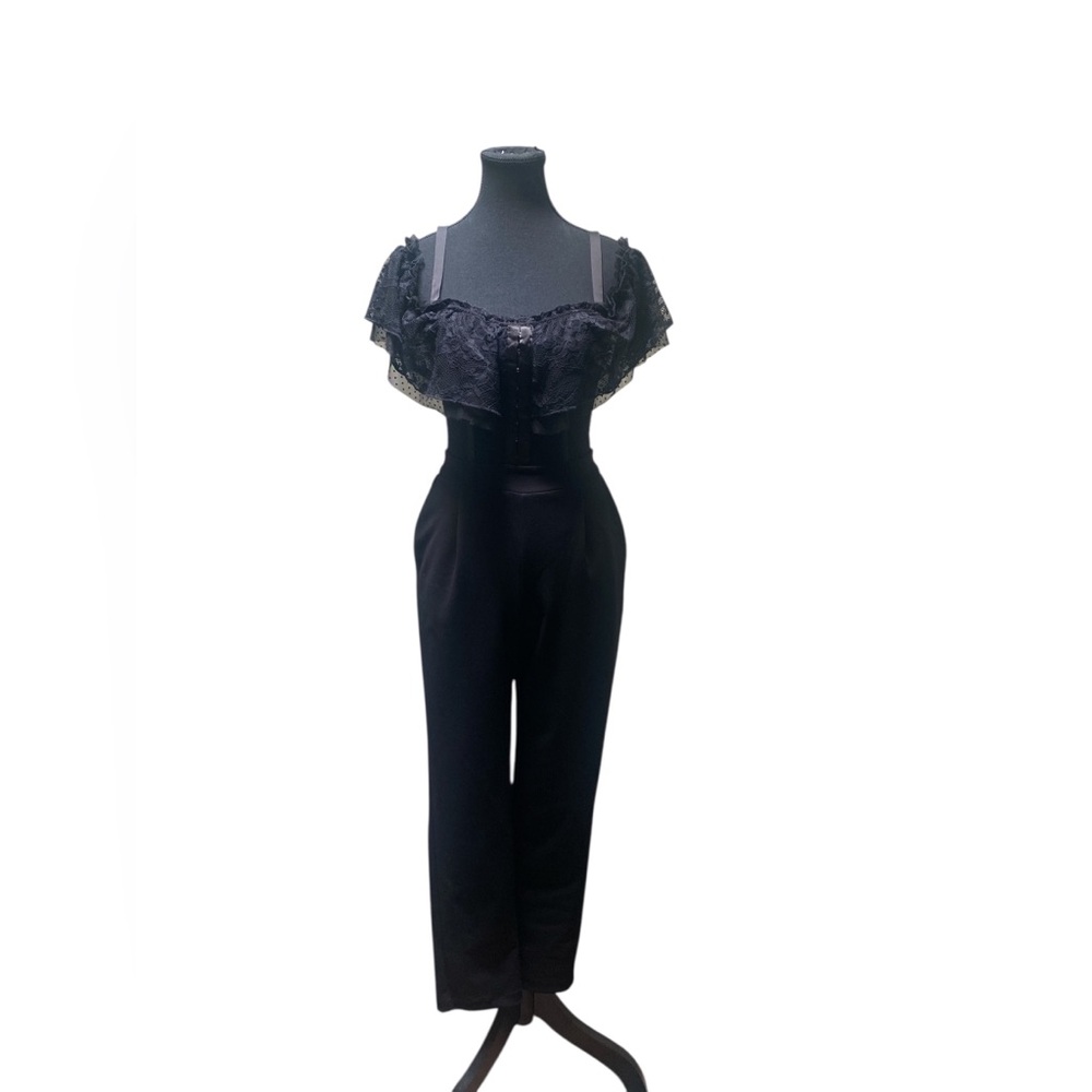 Express Black Lace Off-Shoulder Jumpsuit GUC 0